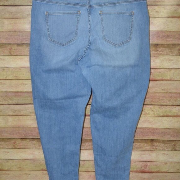 Lane Bryant Womens Plus 22 Light Wash Distressed Boyfriend Blue Jeans Stretch - Picture 6 of 11